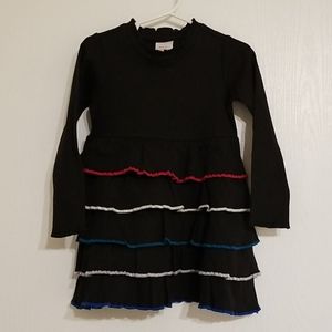 Hanna Andersson Black Ribbed Ruffle Dress